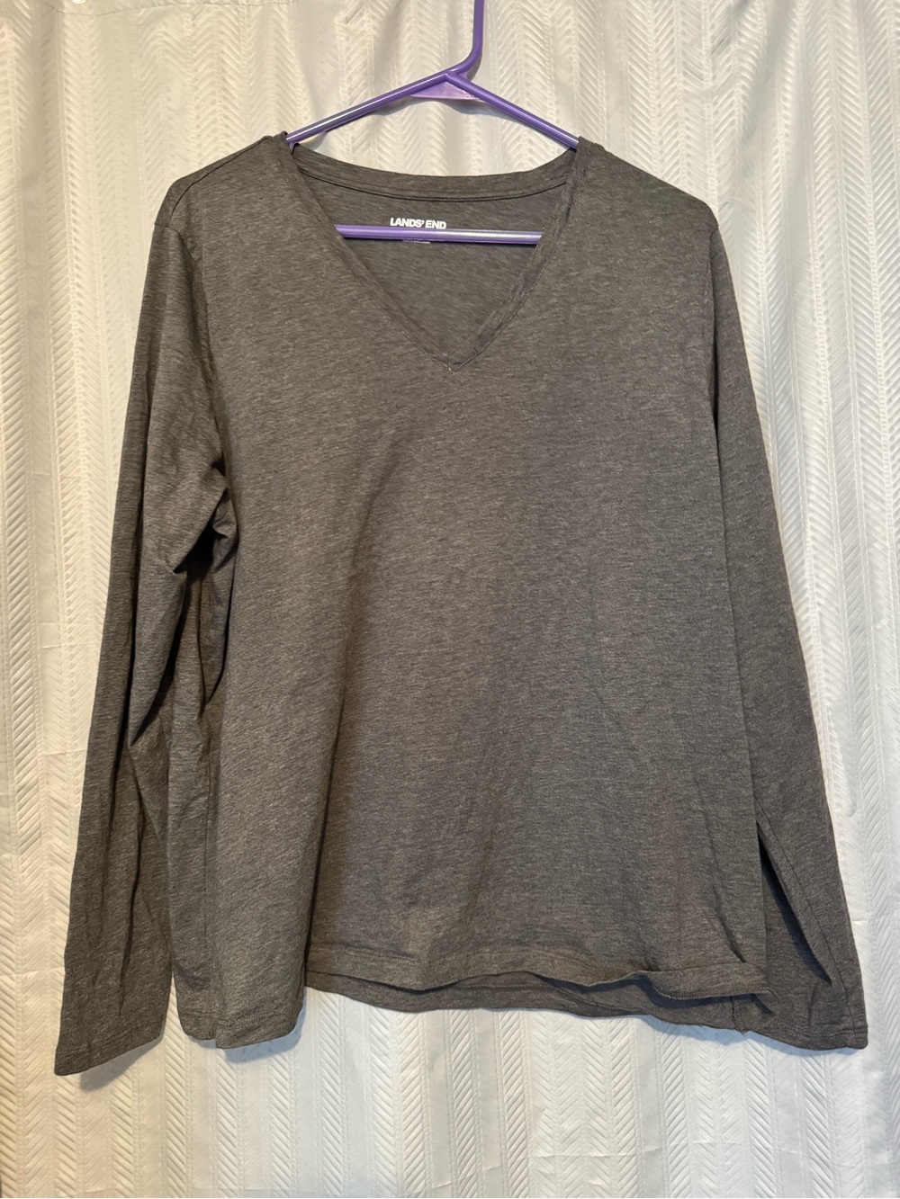 Lands End Supima Cotton Long Sleeve V-Neck T-Shirt